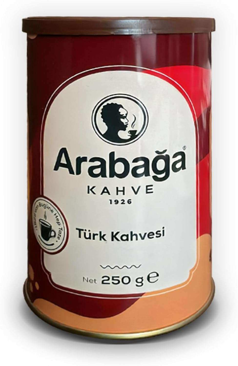 Arabaga Turkish Coffee 250g can with authentic heritage design and bold branding.